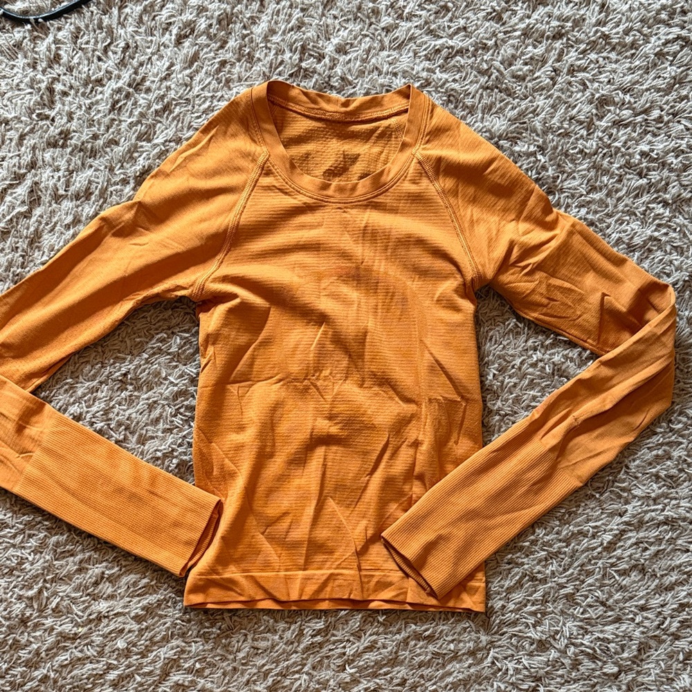 lululemon athletica along Sleeve Swiftly Tech in orange
